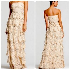 VTG Sue Wong Nocturne Beaded Lace Tiered Wedding Dress 6 Fairycore Y2K